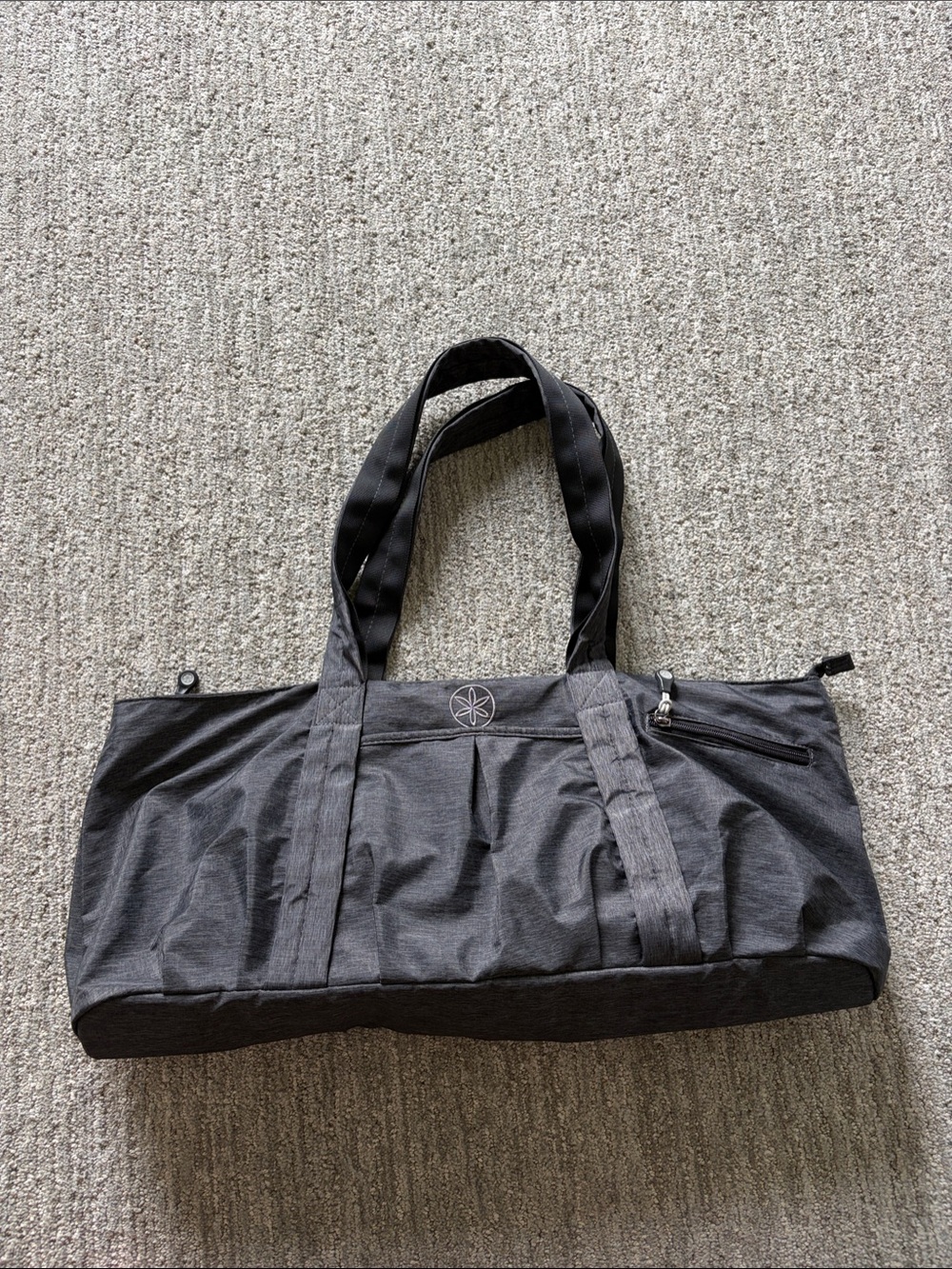 GAIAM Charcoal Gray Yoga Mat Shoulder Tote with Dual Straps